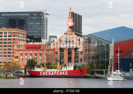 Baltimore inneren Hafen, alten Chesapeake Feuerschiff Maryland, USA Stockfoto