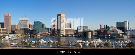 Panoramablick über Baltimore Waterfront, Maryland, USA Stockfoto