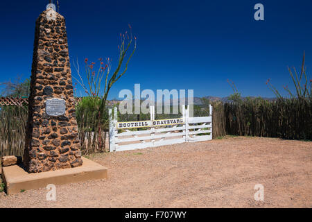 Tombstone, Arizona, USA, 6. April 2015, Boot Hill Cemetery, alte Westernstadt Zuhause von Doc Holliday und Wyatt Earp und Gunfight at the O.K. Corral Stockfoto