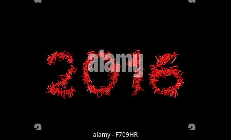 Neues Jahr 2016 aus den Notizen gemacht Stockfoto