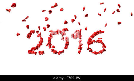 Neues Jahr 2016 aus dem Herzen gemacht Stockfoto