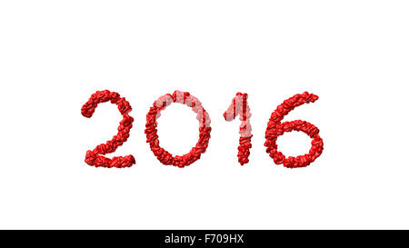 Neues Jahr 2016 aus dem Herzen gemacht Stockfoto