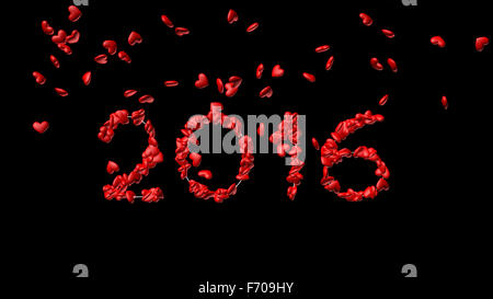 Neues Jahr 2016 aus dem Herzen gemacht Stockfoto