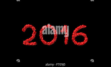 Neues Jahr 2016 aus dem Herzen gemacht Stockfoto
