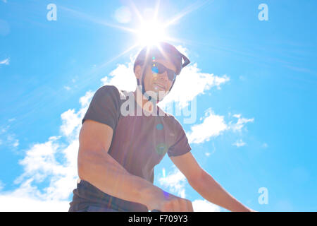 Männliche Mountainbike französischen Chamonix Stockfoto