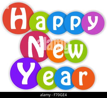 Bunte Happy New Year-Karte Stock Vektor