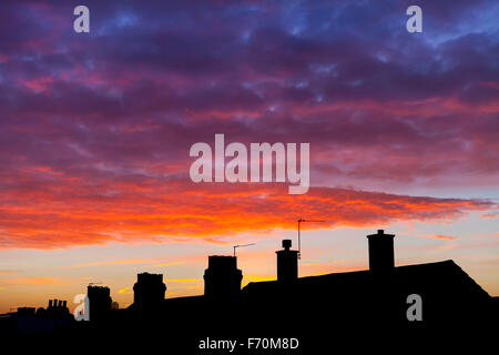 Forest Hill, London, UK. 23. November 2015. Nach einer kalten und frostigen Nacht mit klarem Himmel, der Tag beginnt mit einem wunderschönen Sonnenaufgang Credit: Imageplotter/Alamy Live News Stockfoto