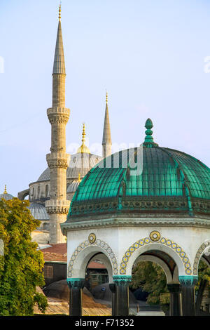 Ursprünglicher Name auf Türkisch: Sultan Ahmet Cami und Alman Cesmesi Stockfoto