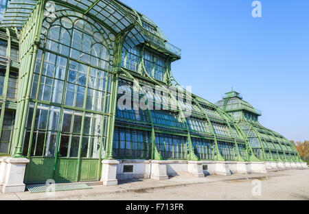 Fragment des Palmenhauses im Garten von Schloss Schönbrunn. Wien, Österreich Stockfoto