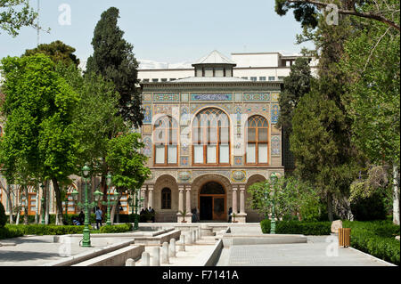 Eingang zum Salam Halle, talarer e, Salam, Golestan Palast, Teheran, Iran Stockfoto