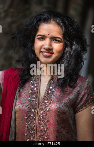 Bindu Subramaniam, indische Sängerin, Songwriterin, Unternehmerin, Autorin, Musikpädagogin, Sängerin, Indien, Asien Stockfoto