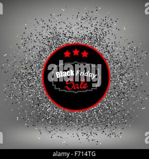 Black Friday-Aufkleber und Konfetti Stock Vektor