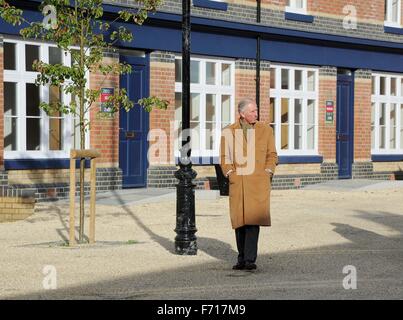 Prince Charles besucht, Verkehrssysteme, Dorset, England, UK Stockfoto