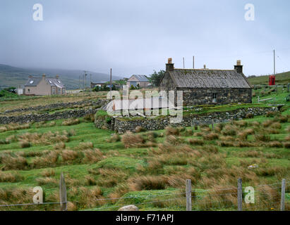 Drei Epochen und Stile von Häusern, Einacleite, Isle of Lewis, Schottland Stockfoto