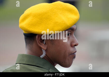15. Oktober 2014 - Malaysia - Porträt der malaysischen Offizier auf der Parade 16 September - Hari Merdeka (Unabhängigkeitstag) Kuala Lumpur, Malaysia (Credit-Bild: © Andrey Nekrassow/ZUMA Wire/ZUMAPRESS.com) Stockfoto