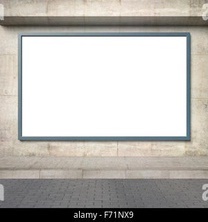 Leere Werbung Plakatwand an der Straße Wand. Stockfoto