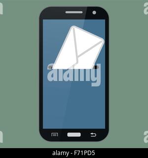 empfangen von e-Mails über das Telefon Stock Vektor