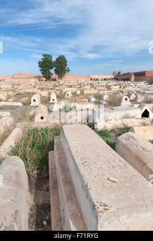 Jüdischer Friedhof in die Mellah, das jüdische Viertel, Marrakesch, Marokko Stockfoto