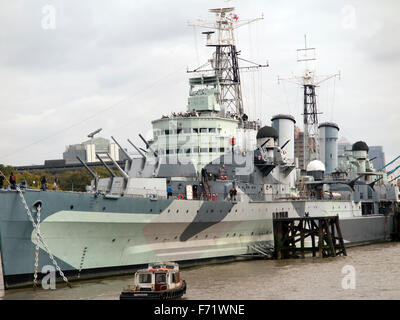 HMS Belfast vor Anker in der Londoner Pool Southwark Stockfoto