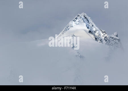 Gipfel des Mt. Großglockner mit Wolken, Nationalpark Hohe Tauern, Kärnten, Austria, Europe Stockfoto