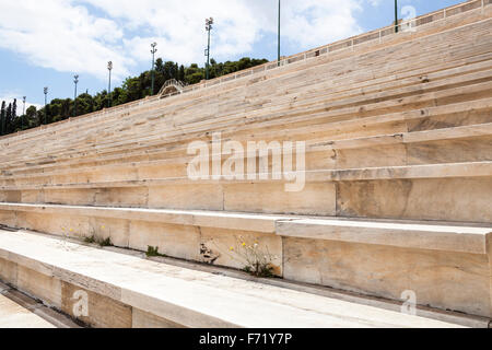 Sitze im Olympia Stadion, original modernen Olympiastadion, Athen, Griechenland Stockfoto