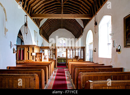 Das Kirchenschiff der St.-Thomas-Kirche der Apostel, Harty, Isle of Sheppey in Kent, England UK Stockfoto