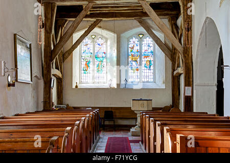 Das Kirchenschiff der St.-Thomas-Kirche der Apostel, Harty, Isle of Sheppey in Kent, England UK Stockfoto