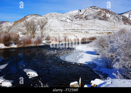 Salmon River, Idaho, Winter anreisen Stockfoto