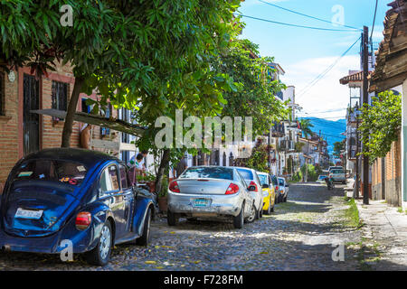 Seitenstraße in Puerto Vallarta, Mexiko Stockfoto