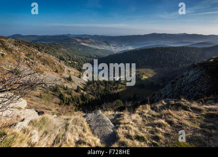 Schöne Aussicht in den Vogesen in Frankreich, Col de la Schlucht, Haut-Rhine, Elsass, Route Des Cretes, Frankreich, Europa Stockfoto