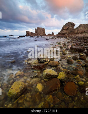 Dramatische Küste Costa de Almeria, Cabo de Gata, Andalusien, Spanien Stockfoto