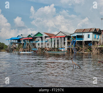 Das schwimmende Dorf Kampong Phluk in der Nähe von Siem Reap, Kambodscha Stockfoto