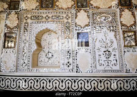 Sheesh Mahal, Amer Fort, Jaipur, Rajasthan, Indien, Asien Stockfoto