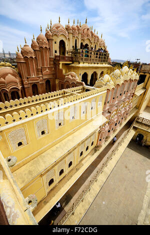 Hawa Mahal, Rückansicht, Palace of Breeze, Palace of Wind, Jaipur, Rajasthan, Indien, Asien Stockfoto