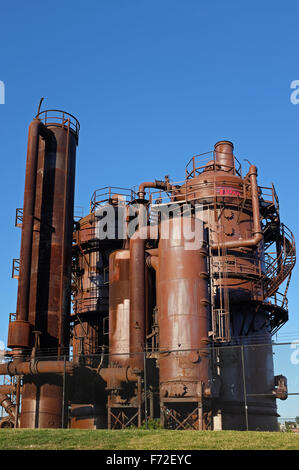 Die alten Vergasungsanlage, Gas Works Park in Seattle, Washington State, USA Stockfoto