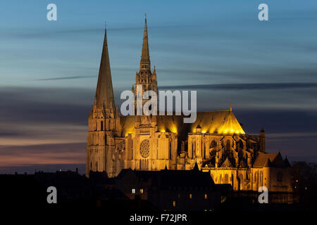 Kathedrale von Notre-Dame de Chartres, Eure et Loir Abteilung, Region Centre, Frankreich Stockfoto
