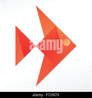 abstrakte, geometrische Fisch Symbol isoliert auf weißem Hintergrund. Vektor-Meer-Essen-Logo-design Stock Vektor