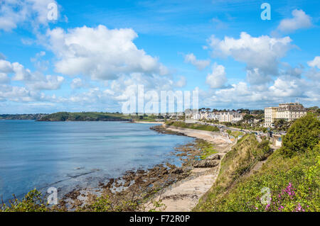 Blick über Gyllyngvase Strand in Falmouth, Cornwall; England; Vereinigtes Königreich Stockfoto