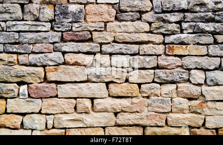 Steinmauer Hintergrund horizontal gestapelt Stockfoto