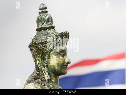 Der Stupa an der Spitze der Wat Saket, auch bekannt als die goldenen Bergs, im historischen Viertel von Bangkok, Thailand-Hauptstadt. Stockfoto