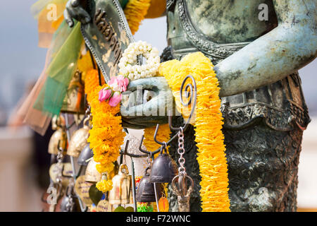 Der Stupa an der Spitze der Wat Saket, auch bekannt als die goldenen Bergs, im historischen Viertel von Bangkok, Thailand-Hauptstadt. Stockfoto