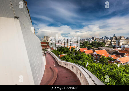 Der Stupa an der Spitze der Wat Saket, auch bekannt als die goldenen Bergs, im historischen Viertel von Bangkok, Thailand-Hauptstadt. Stockfoto