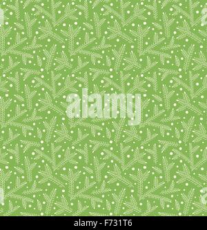 Musterdesign Winter mit Tannenzweigen und isoliert auf Schnee Stock Vektor