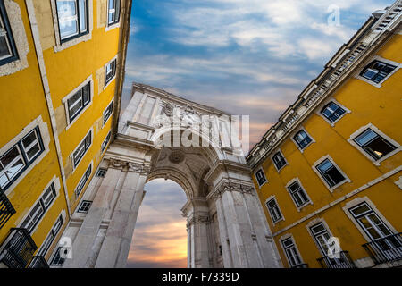 Triumphbogen in der Rua Augusta, Lissabon, Portugal Stockfoto