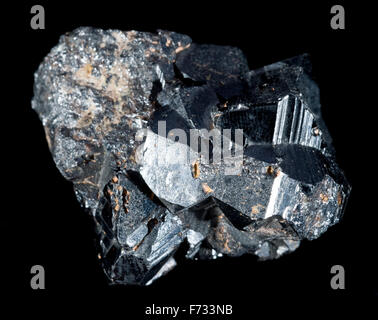 Kristalle von Kassiterit ist ein Zinn-Oxid-Mineral, Cornwall, UK. Stockfoto