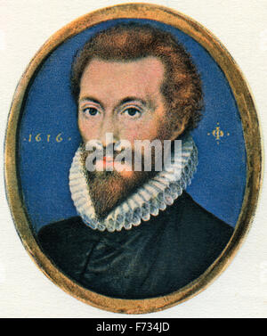 John Donne, 1572-1631.  Englischer Dichter und Kleriker. Nach einer Miniatur von Isaac Oliver. Stockfoto