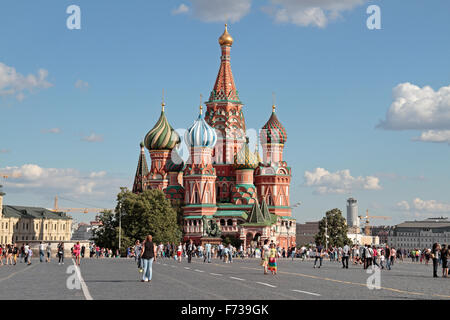 Basilius der Kathedrale (oder die Kathedrale von Wassili der seligen), Roter Platz, Moskau, Russland. Stockfoto