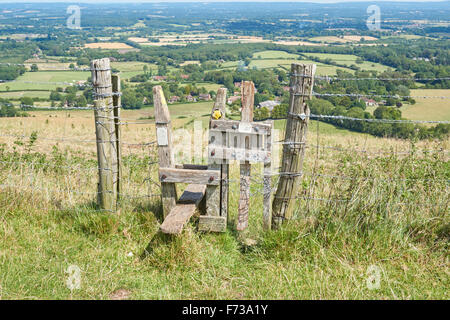 Stil und eine Ansicht von Ditchling Beacon die South Downs National Park East Sussex England Vereinigtes Königreich Großbritannien Stockfoto