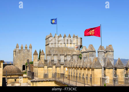 Almodóvar del Río, Córdoba, Andalusien, Spanien Architektur der Burg ist gotischen Mudéjar Stockfoto