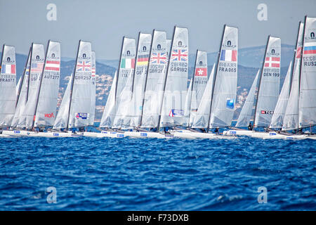 ISAF Sailing World Cup Hyères - Fédération Française de Voile. Nacra17. Stockfoto